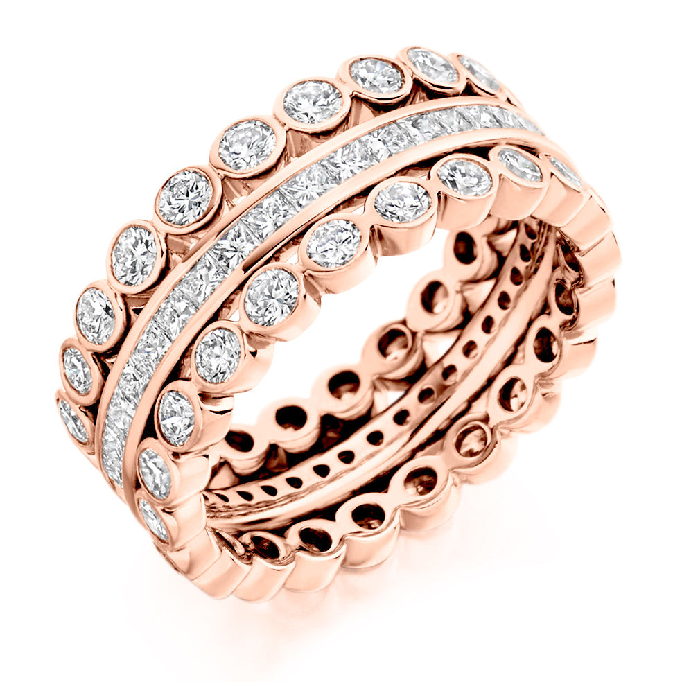 Channel-Set Full Eternity Ring, 3.0ct total (FET1333) in Rose Gold
