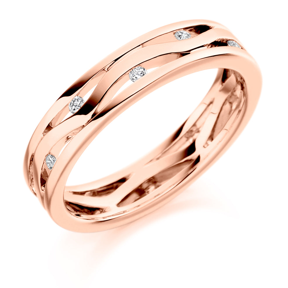 Flush-Set Full Eternity Ring, 0.15ct total in Rose Gold