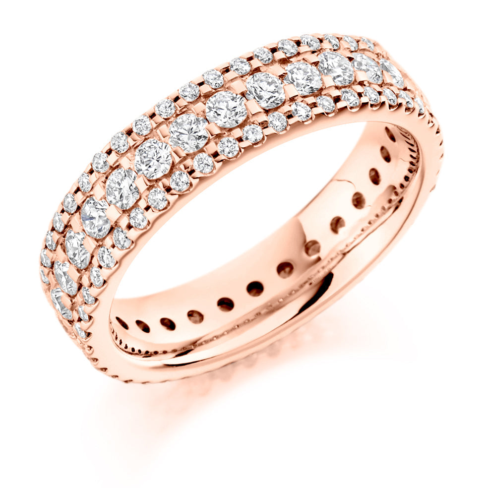 Micro-Claw Full Eternity Ring, 1.6ct total in Rose Gold