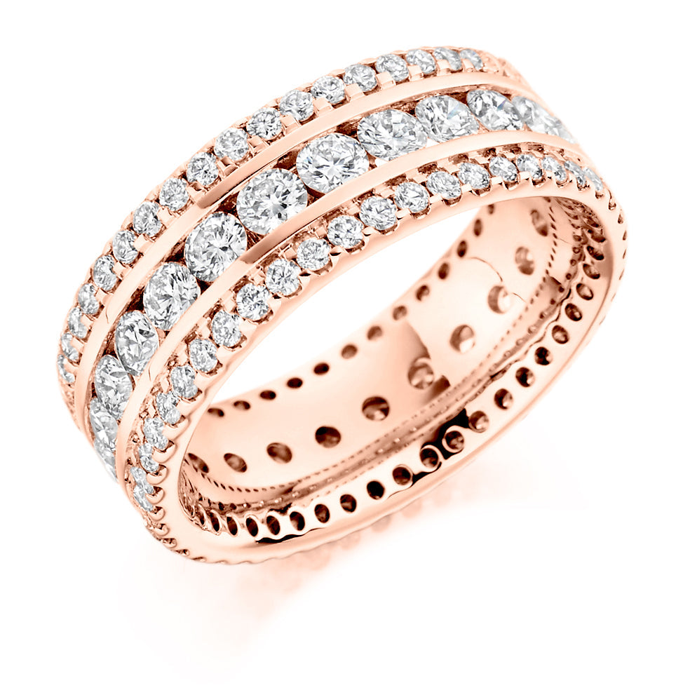 Channel & Micro-Claw Full Eternity Ring, 2.5ct total (FET1358) in Rose Gold