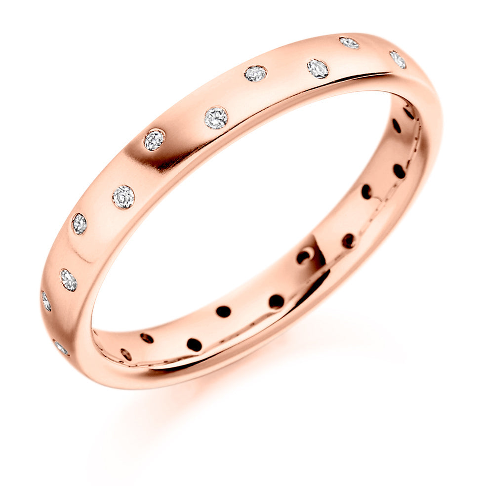 Flush-Set Diamond Full Eternity Ring, 0.15ct in Rose Gold