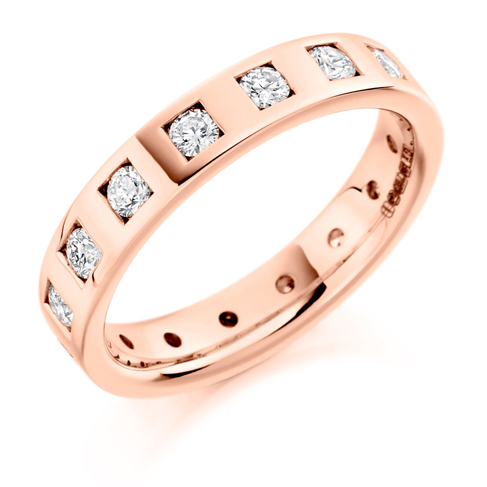 Flush-Set Full Eternity Ring, 0.75ct total in Rose Gold