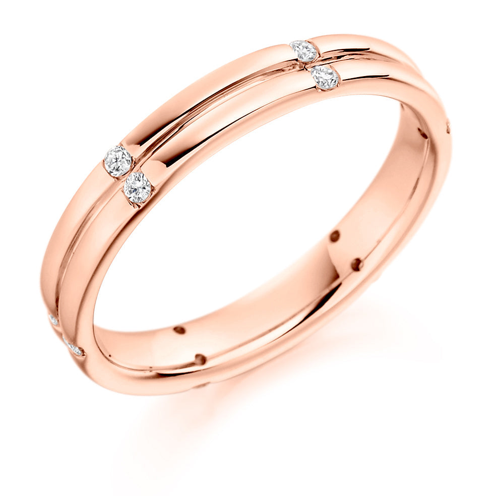 Flush-Set Diamond Full Eternity Ring, 0.13ct in Rose Gold