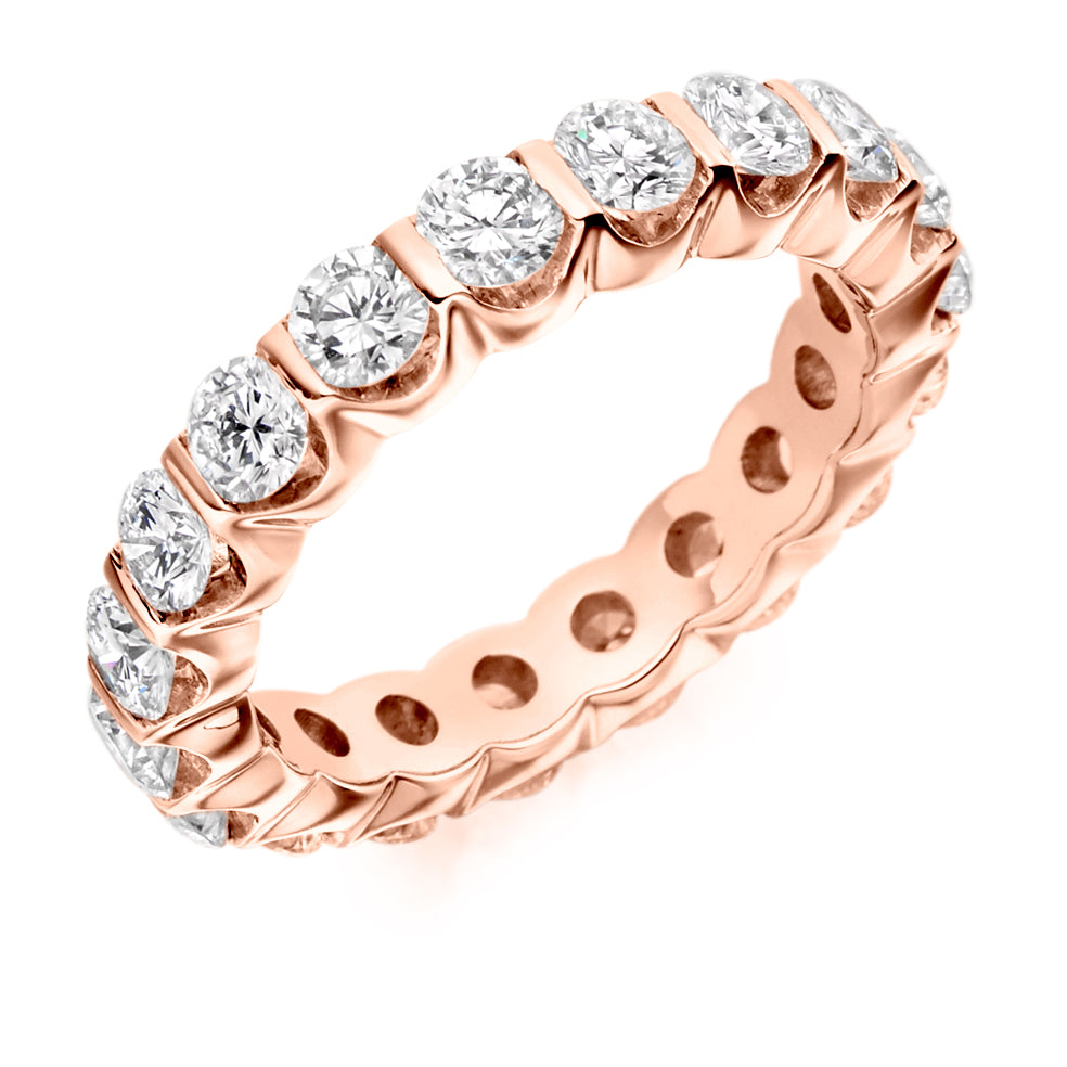 Bar-Set Full Eternity Ring, 2.0ct total (FET1398) in Rose Gold