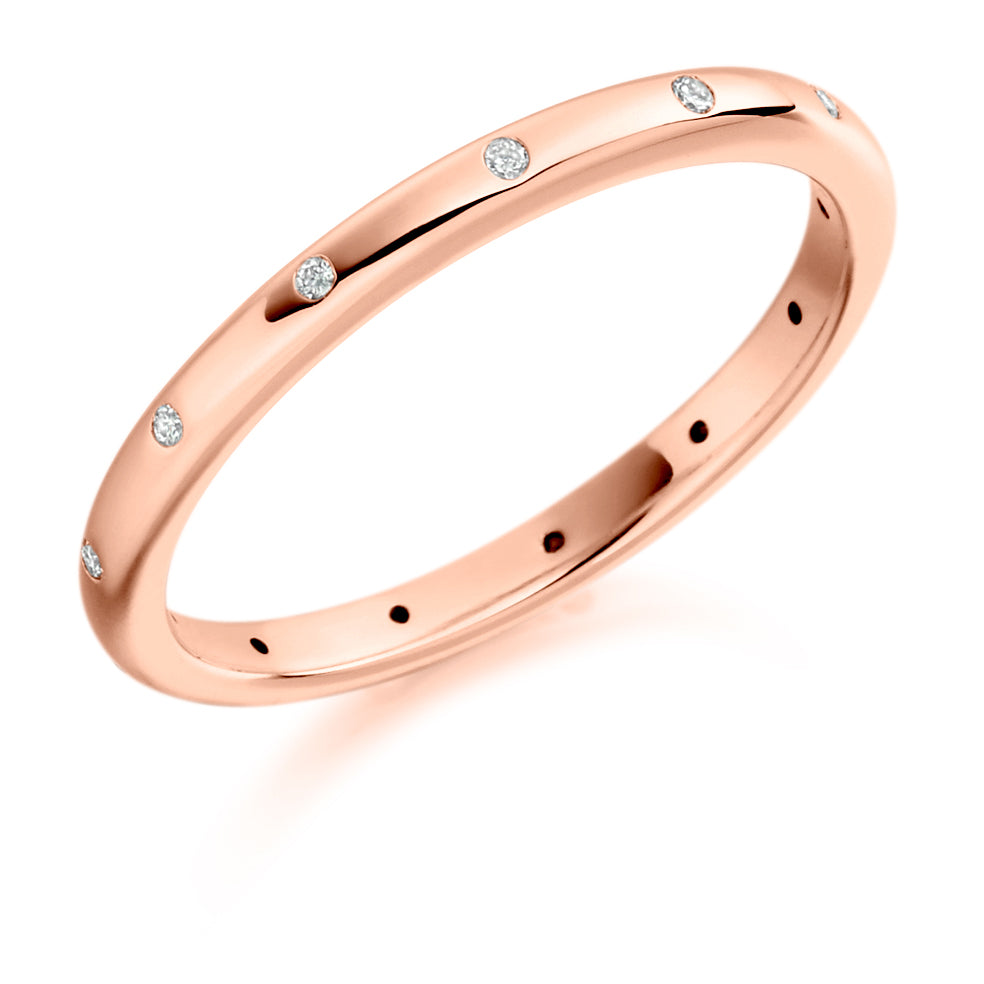 Flush-Set Diamond Full Eternity Ring, 0.06ct in Rose Gold