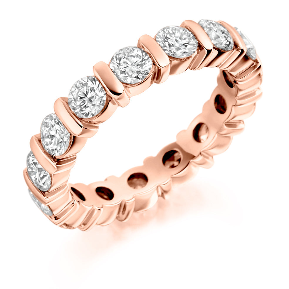 Bar-Set Full Eternity Ring, 3.0ct total (FET1531) in Rose Gold