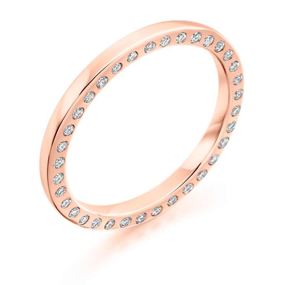 Flush-Set Diamond Full Eternity Ring, 0.3ct in Rose Gold