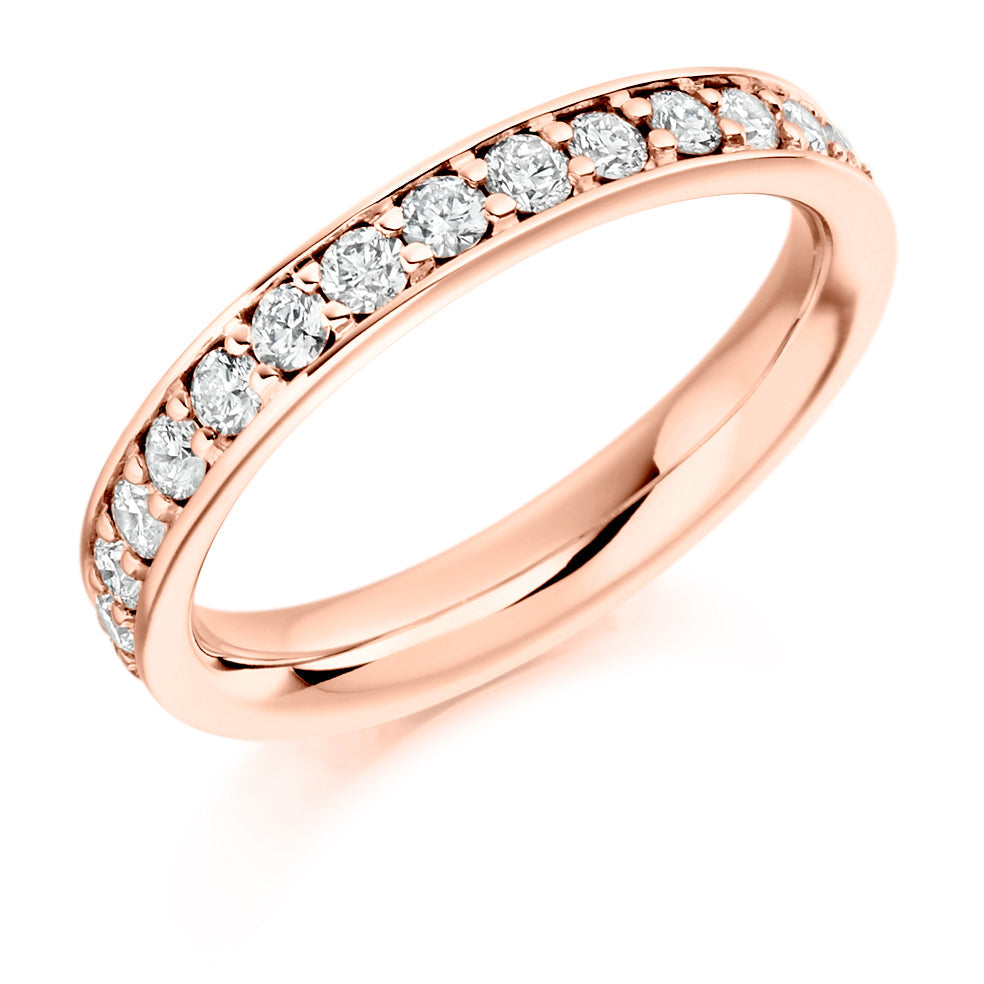 Grain-Set Diamond Full Eternity Ring with Right-Hand B, 1.0ct in Rose Gold