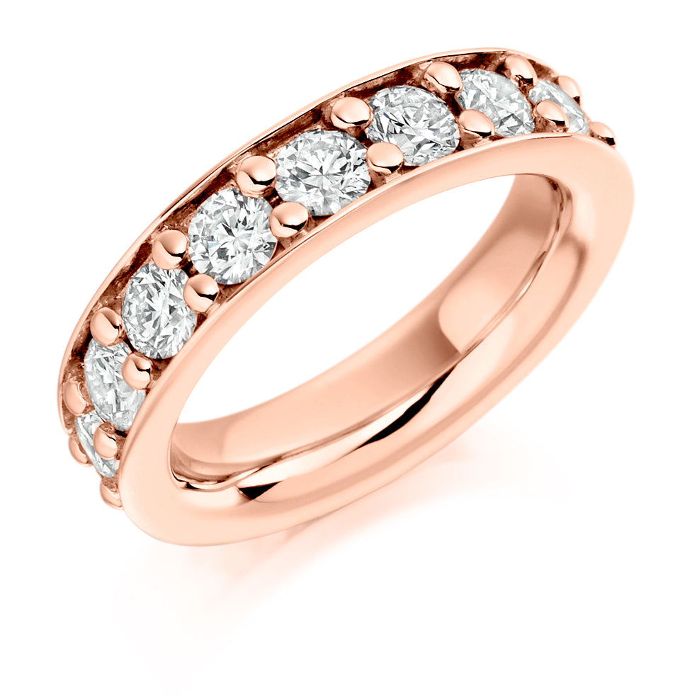 Grain-Set Diamond Full Eternity Ring, 3.0ct in Rose Gold