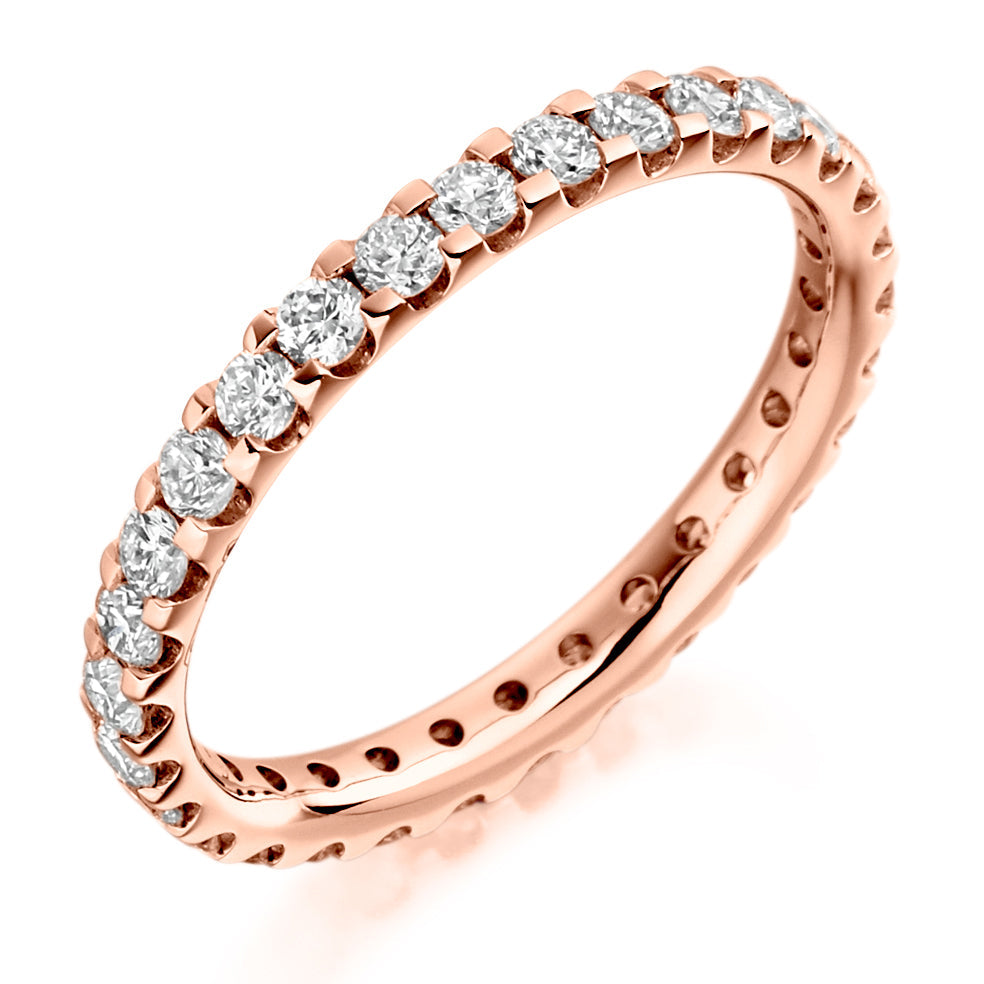 Micro-Claw Diamond Full Eternity Ring B, 1.0ct in Rose Gold