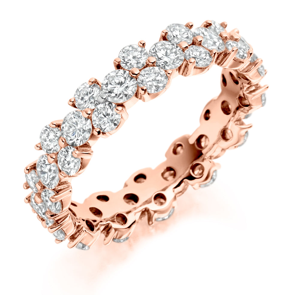 Claw-Set Full Eternity Ring, 2.5ct total in Rose Gold