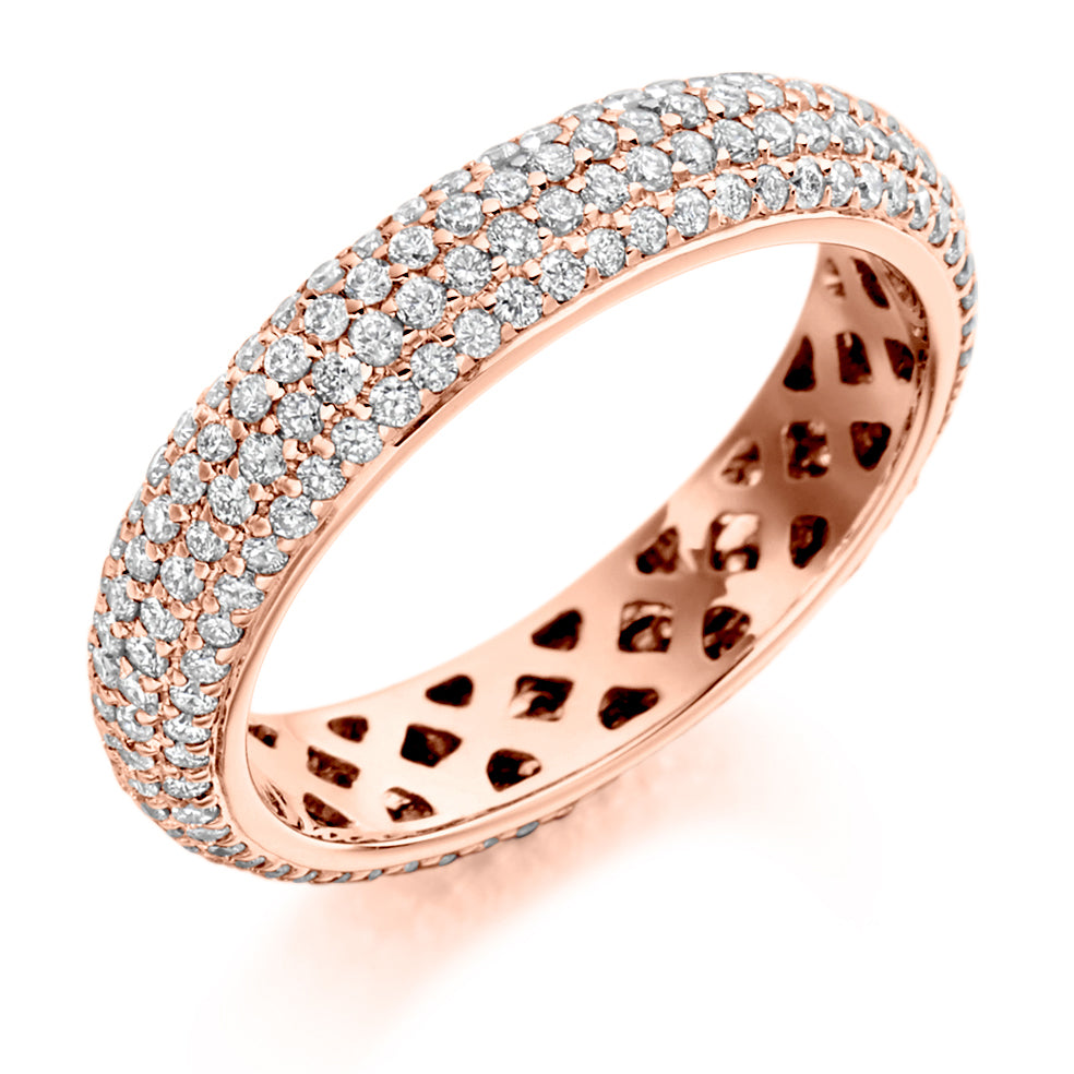 Pavé Diamond Full Eternity Ring, 1.2ct in Rose Gold