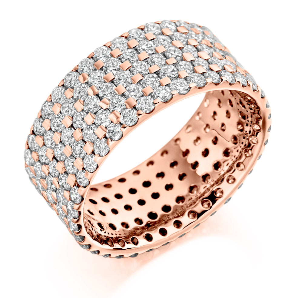 Micro-Pavé Diamond Full Eternity Ring, 4.0ct in Rose Gold