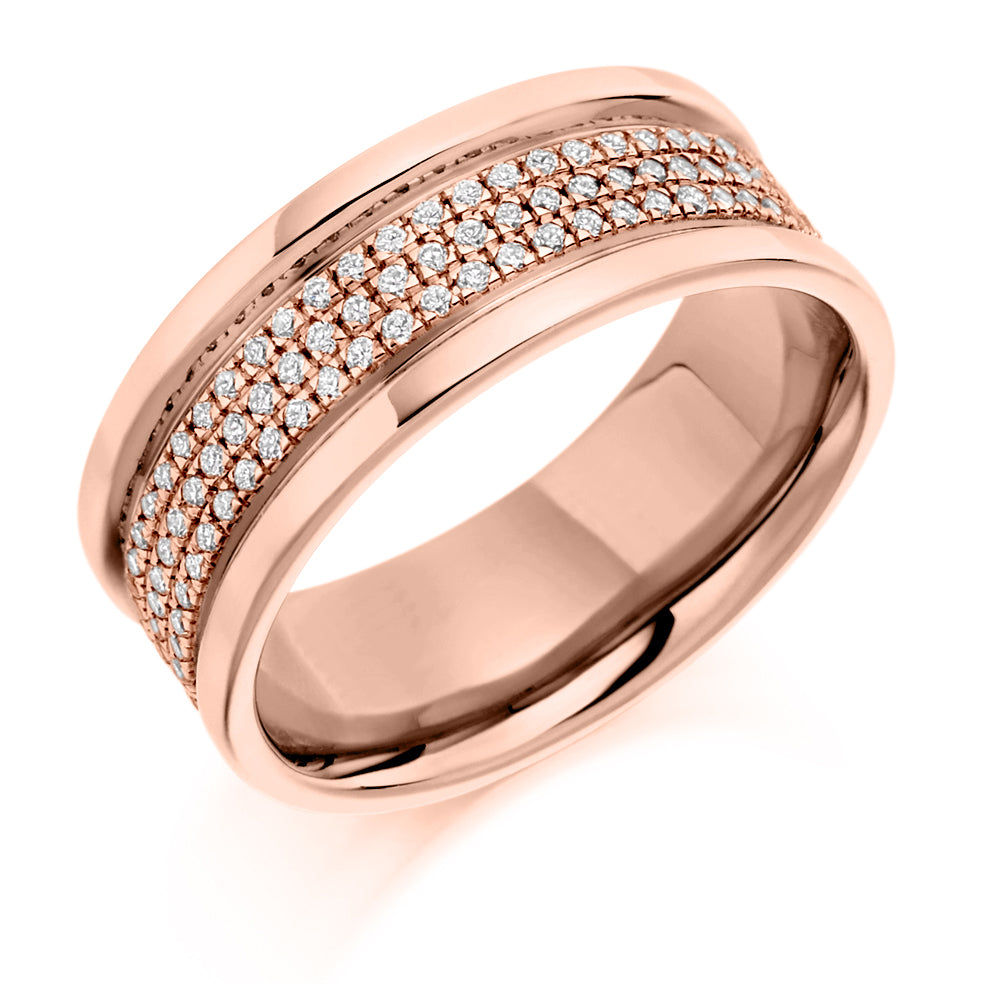 Pavé Diamond Full Eternity Ring, 0.65ct in Rose Gold