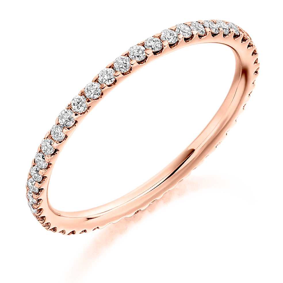Micro-Claw Diamond Full Eternity Ring, 0.5ct in Rose Gold
