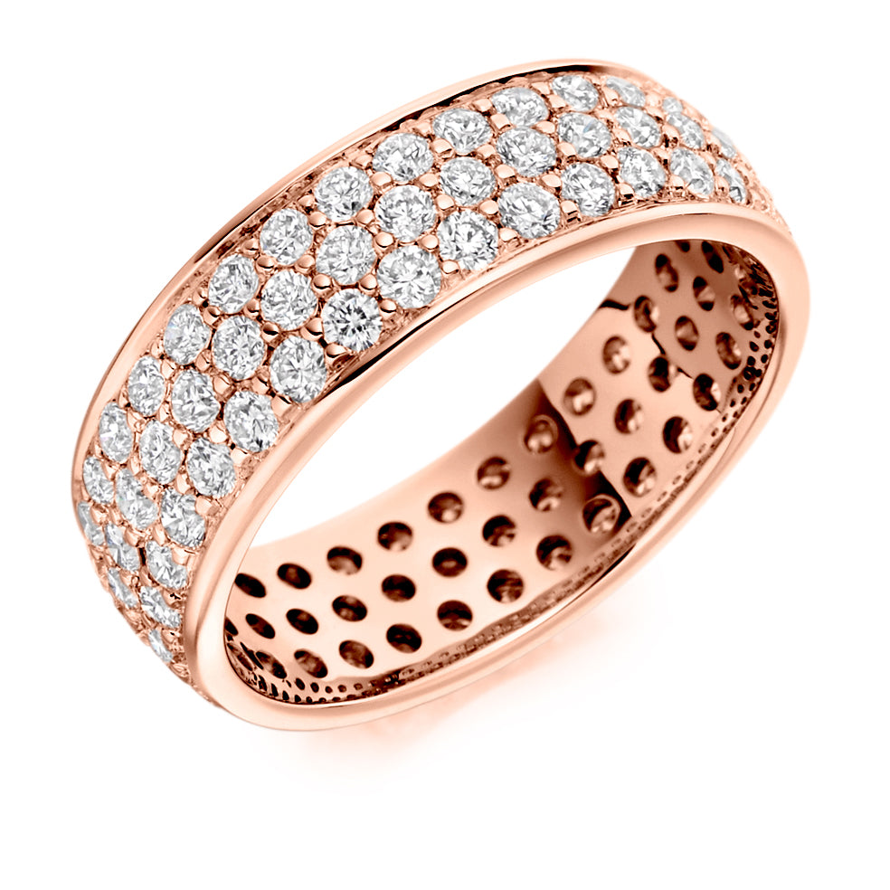 Pavé Diamond Full Eternity Ring, 2.0ct in Rose Gold