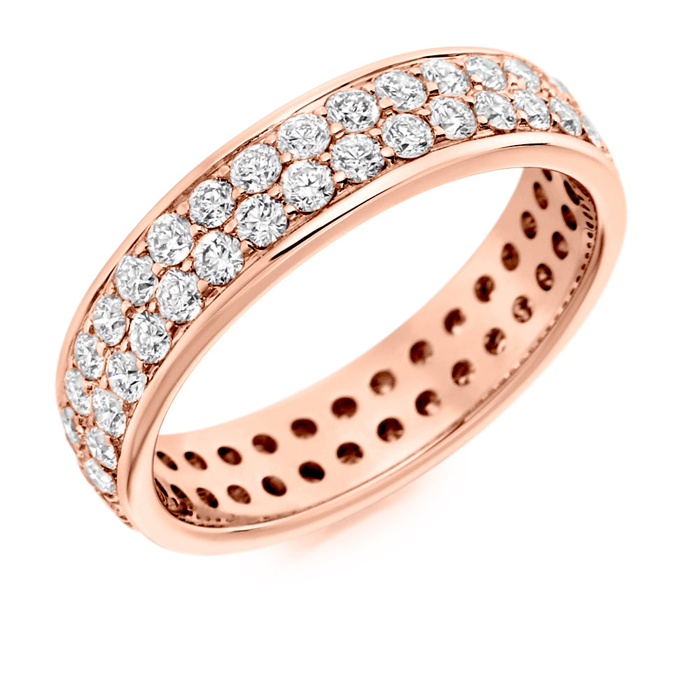 Pavé Diamond Full Eternity Ring with Right-Hand, 1.5ct in Rose Gold