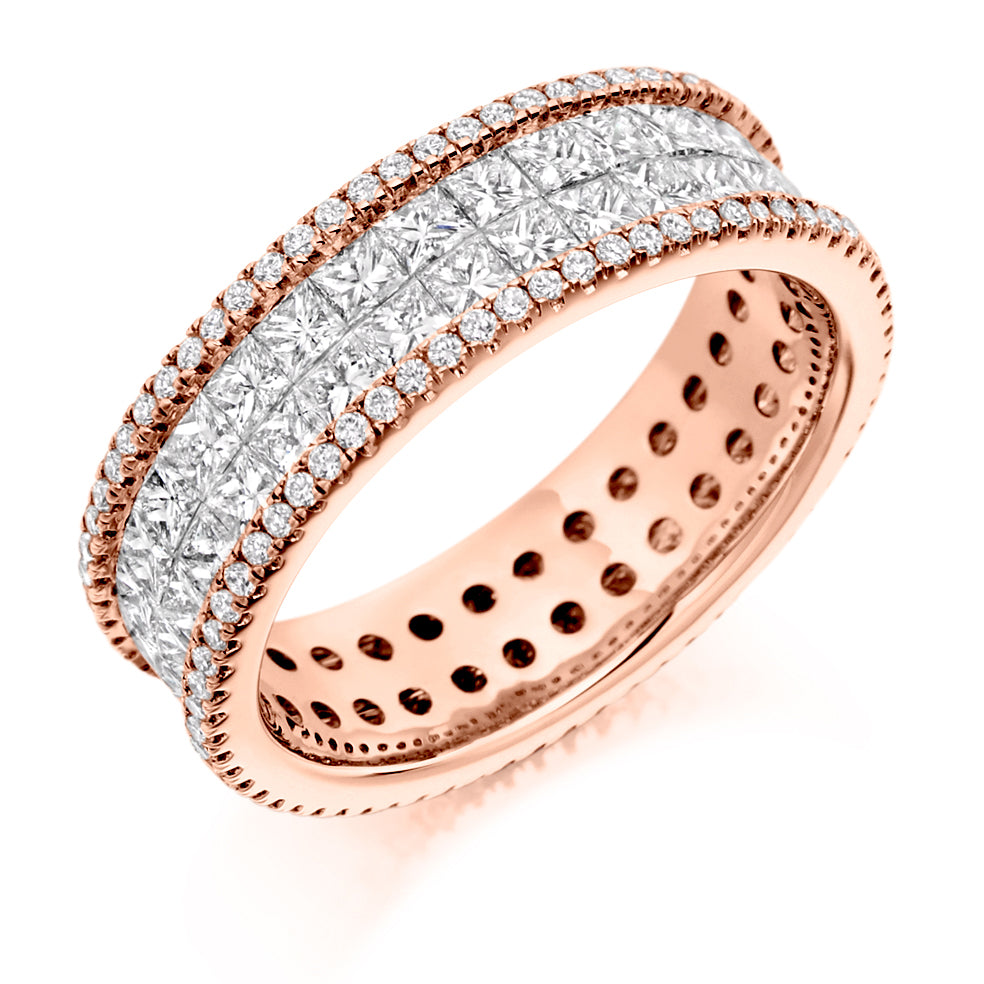 Pavé-Set Full Eternity Ring, 3.2ct total in Rose Gold