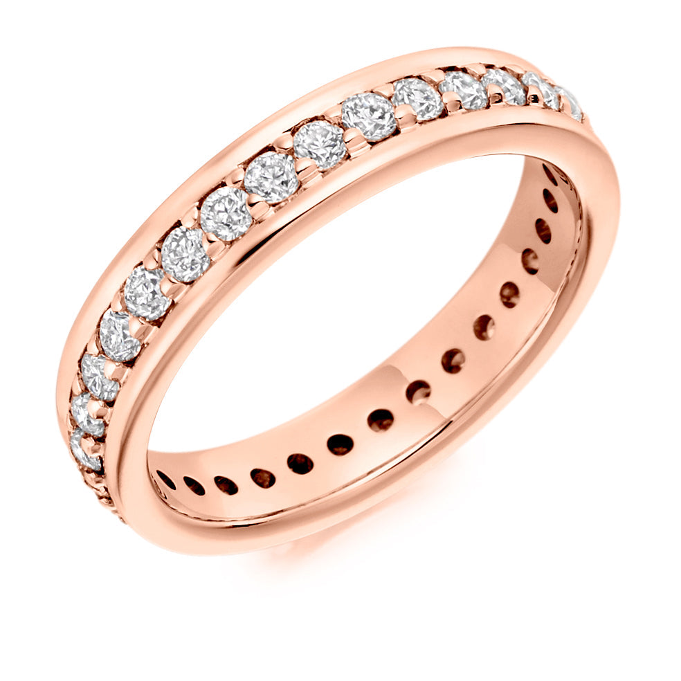 Grain-Set Diamond Full Eternity Ring, 1.0ct in Rose Gold