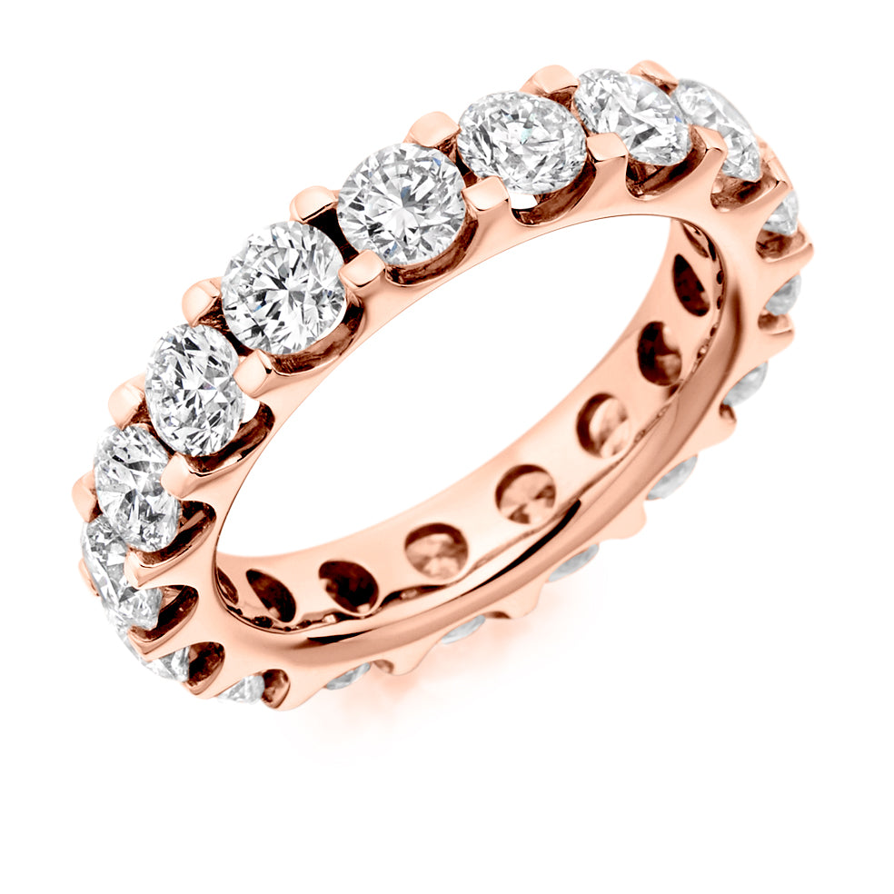 Micro-Claw Diamond Full Eternity Ring, 4.0ct in Rose Gold