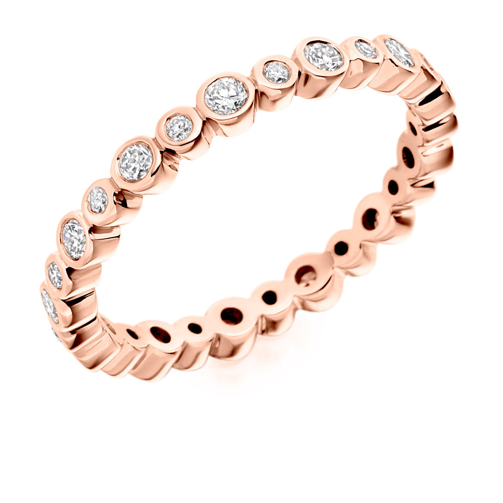 Rubover Diamond Full Eternity Ring, 0.55ct in Rose Gold