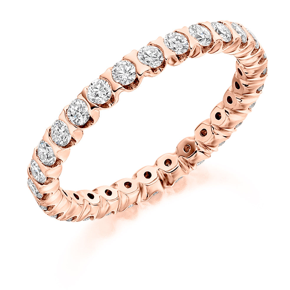 Bar-Set Diamond Full Eternity Ring, 1.0ct in Rose Gold