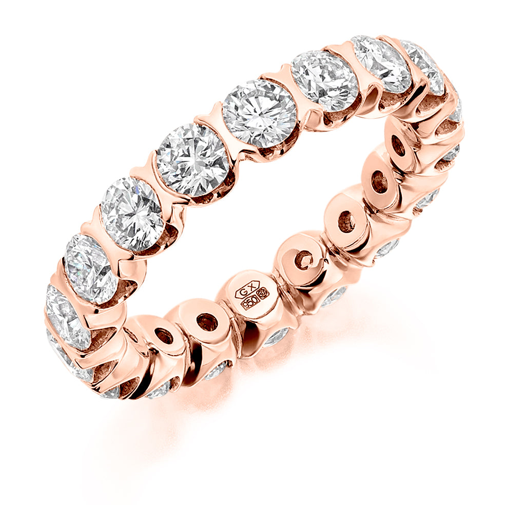 Bar-Set Diamond Full Eternity Ring, 3.05ct in Rose Gold