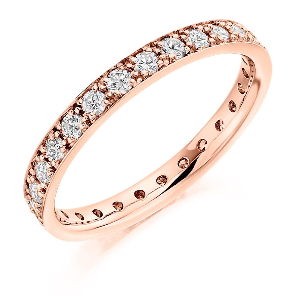 Grain-Set Diamond Full Eternity Ring, 0.8ct in Rose Gold