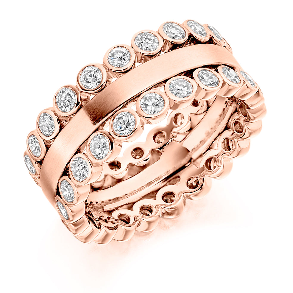 Rubover Full Eternity Ring, 1.75ct total in Rose Gold