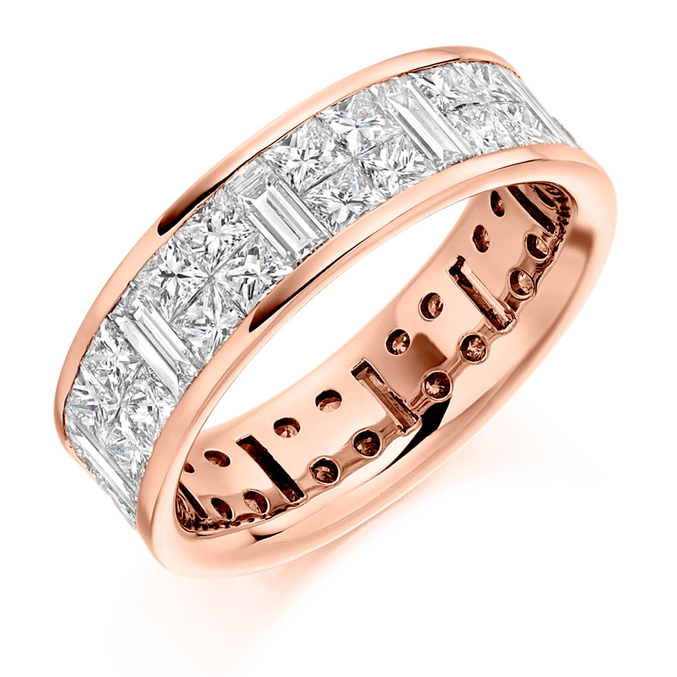 Invisible-Set Diamond Full Eternity Ring, 4.25ct in Rose Gold