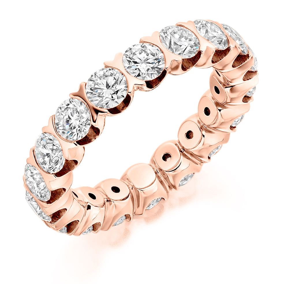 Bar-Set Diamond Full Eternity Ring, 4.0ct in Rose Gold