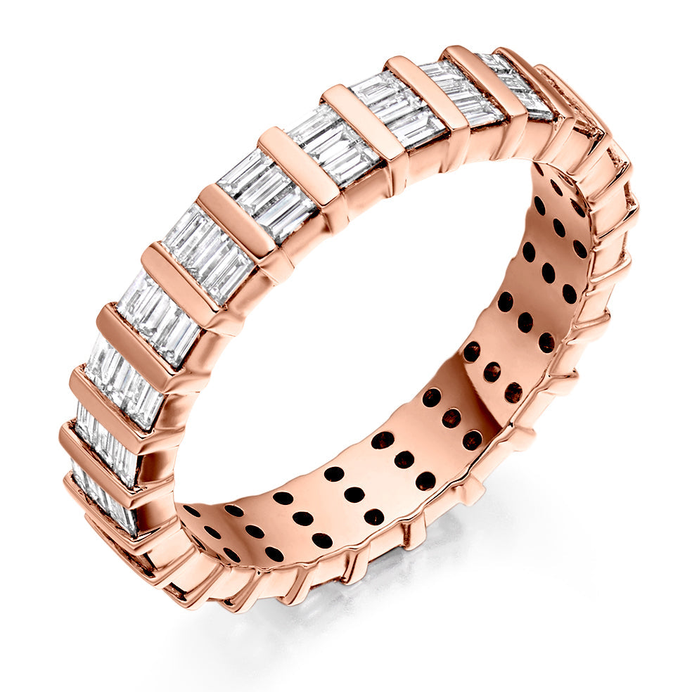 Bar-Set Full Eternity Ring, 1.15ct total in Rose Gold