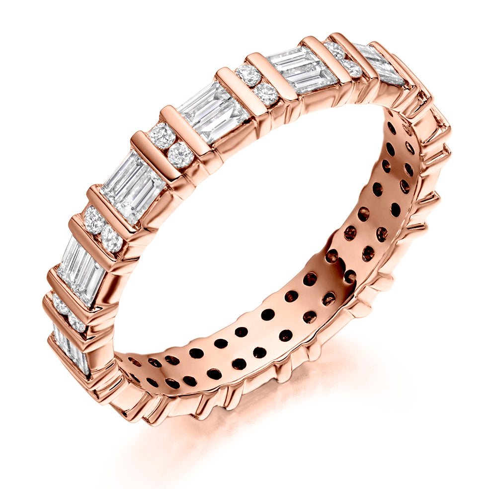 Bar-Set Full Eternity Ring, 1.0ct total (FET2043) in Rose Gold