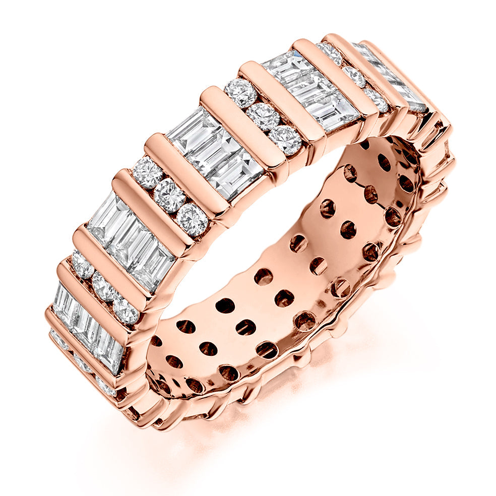 Bar-Set Full Eternity Ring, 2.5ct total in Rose Gold
