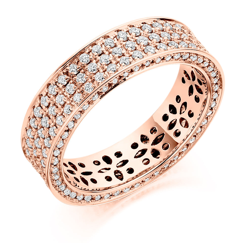 Pavé Diamond Full Eternity Ring, 1.5ct in Rose Gold