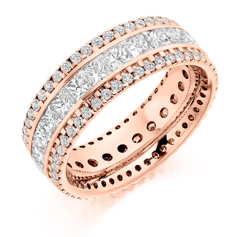 Channel & Micro-Claw Full Eternity Ring, 3.5ct total in Rose Gold