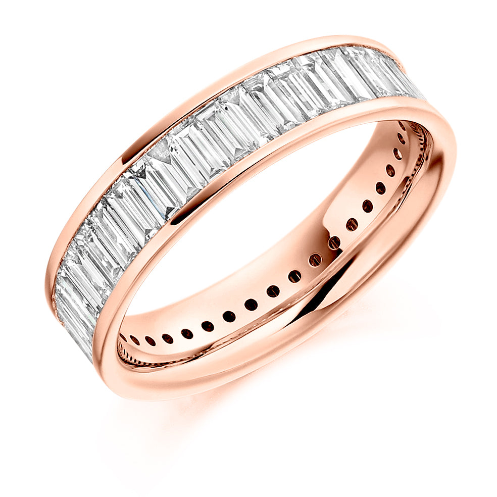 Channel-Set Diamond Full Eternity Ring with Right-Hand, 2.5ct in Rose Gold