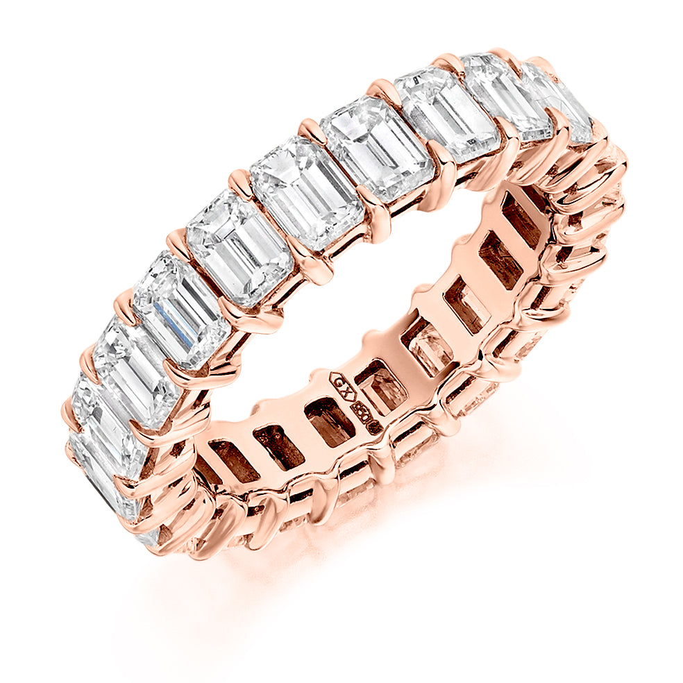 Claw-Set Diamond Full Eternity Ring, 6.5ct in Rose Gold