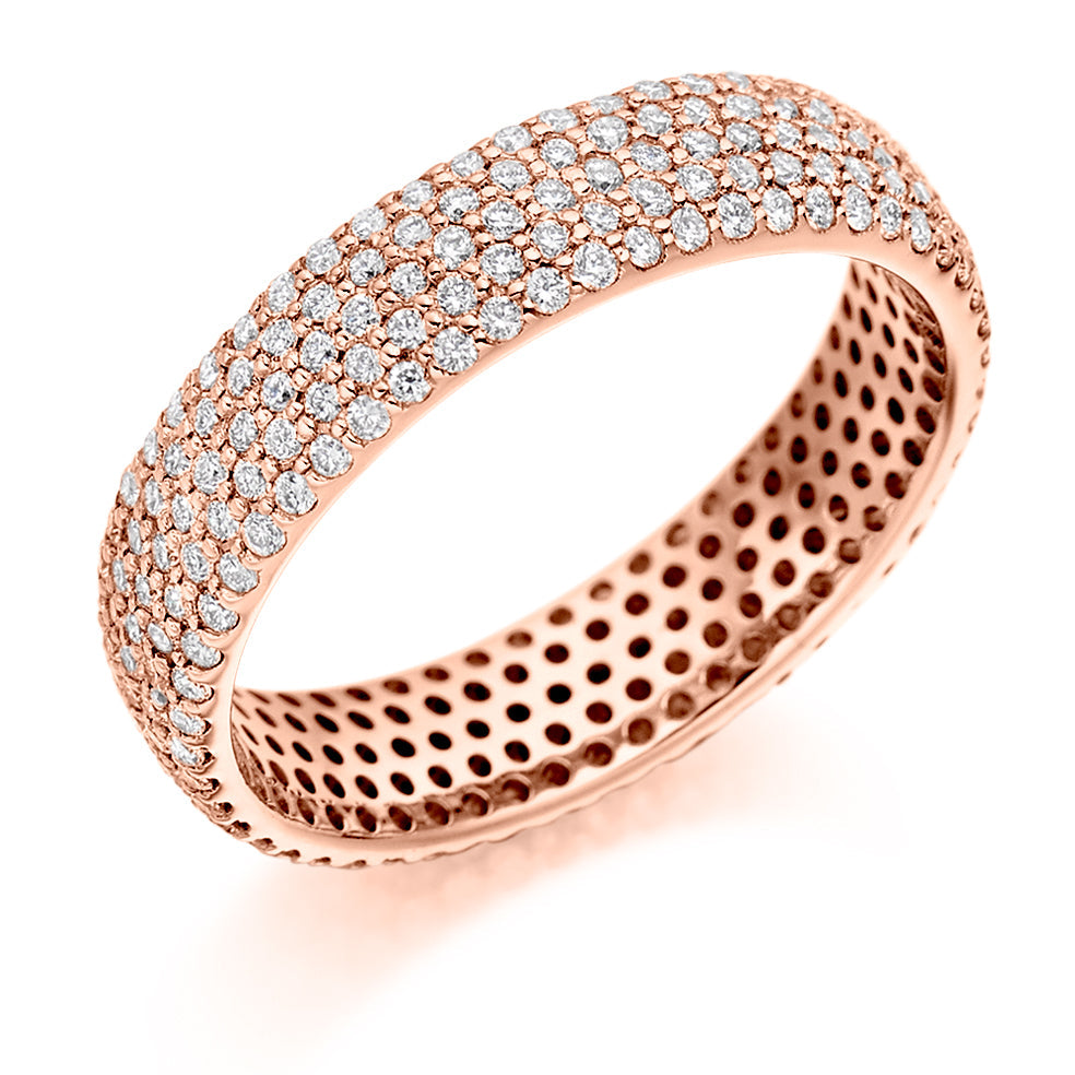 Pavé Diamond Full Eternity Ring, 1.0ct in Rose Gold