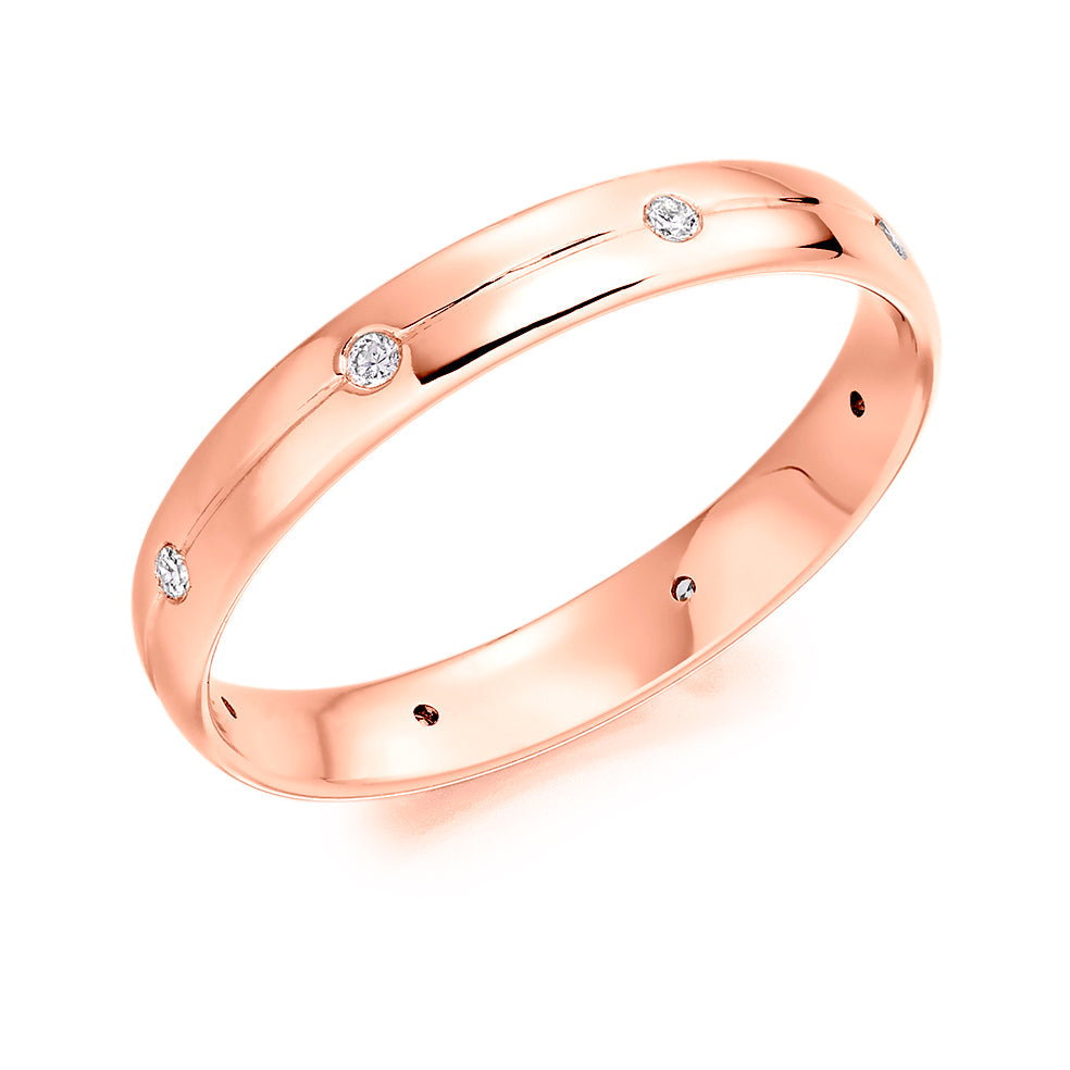 Flush-Set Diamond Full Eternity Ring, 0.09ct in Rose Gold