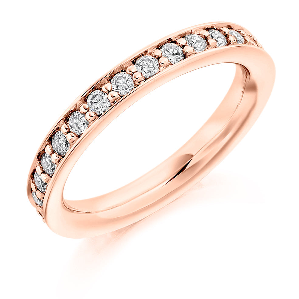 Grain-Set Diamond Full Eternity Ring with Right-Hand, 1.0ct in Rose Gold