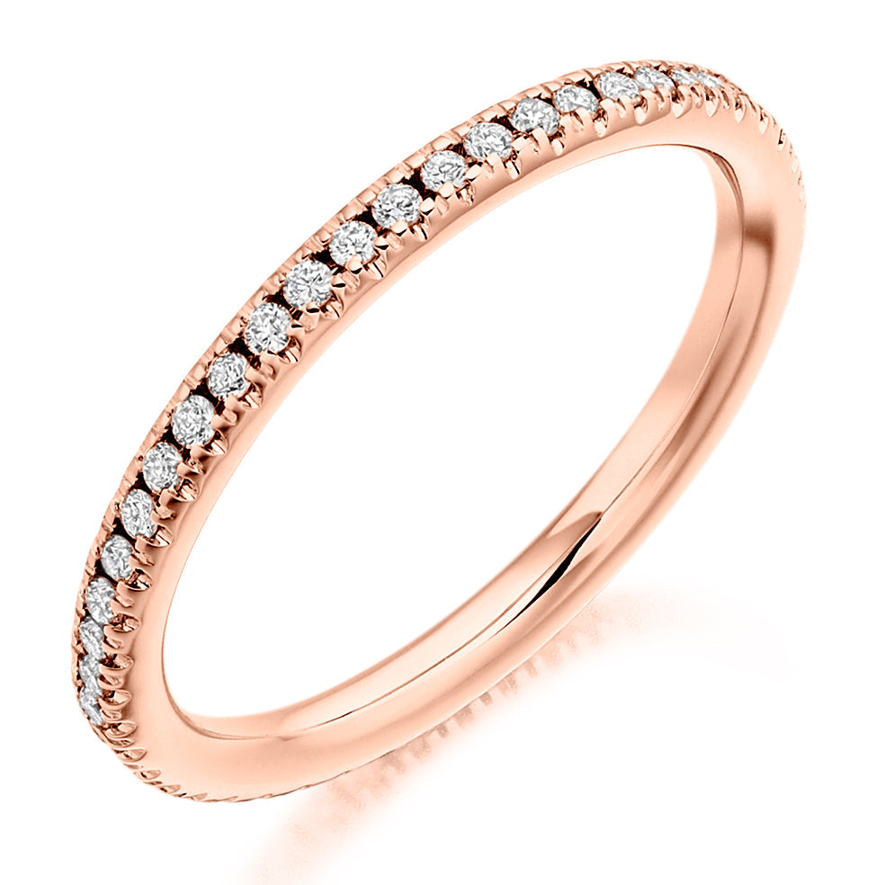 Micro-Claw Diamond Full Eternity Ring, 0.35ct in Rose Gold
