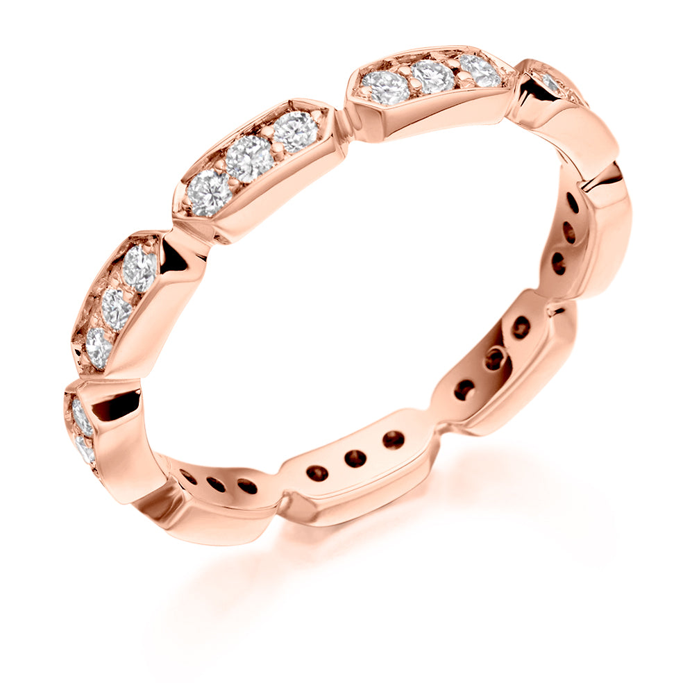 Grain-Set Full Eternity Ring, 0.5ct total in Rose Gold