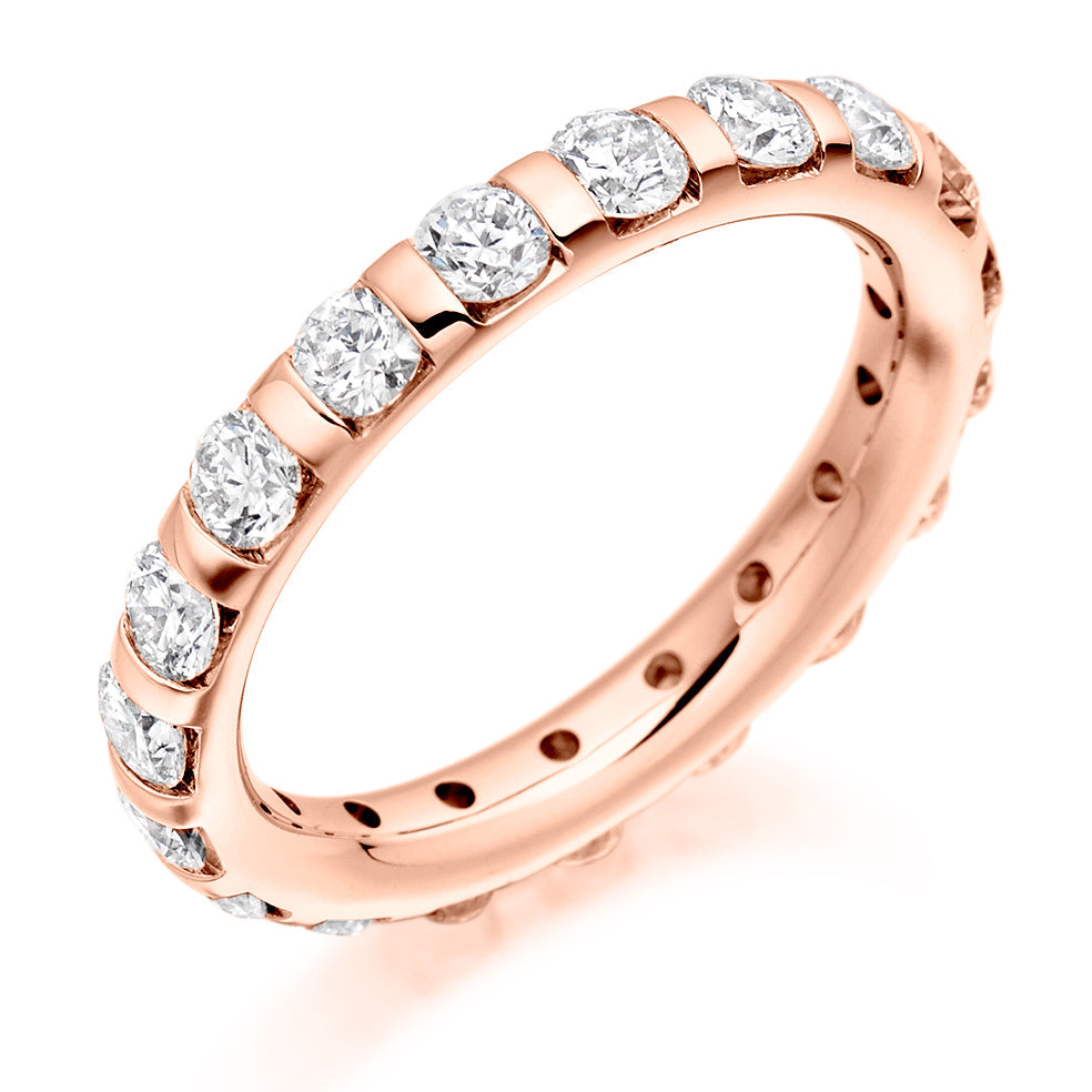 Bar-Set Full Eternity Ring, 1.8ct total (FET2243) in Rose Gold
