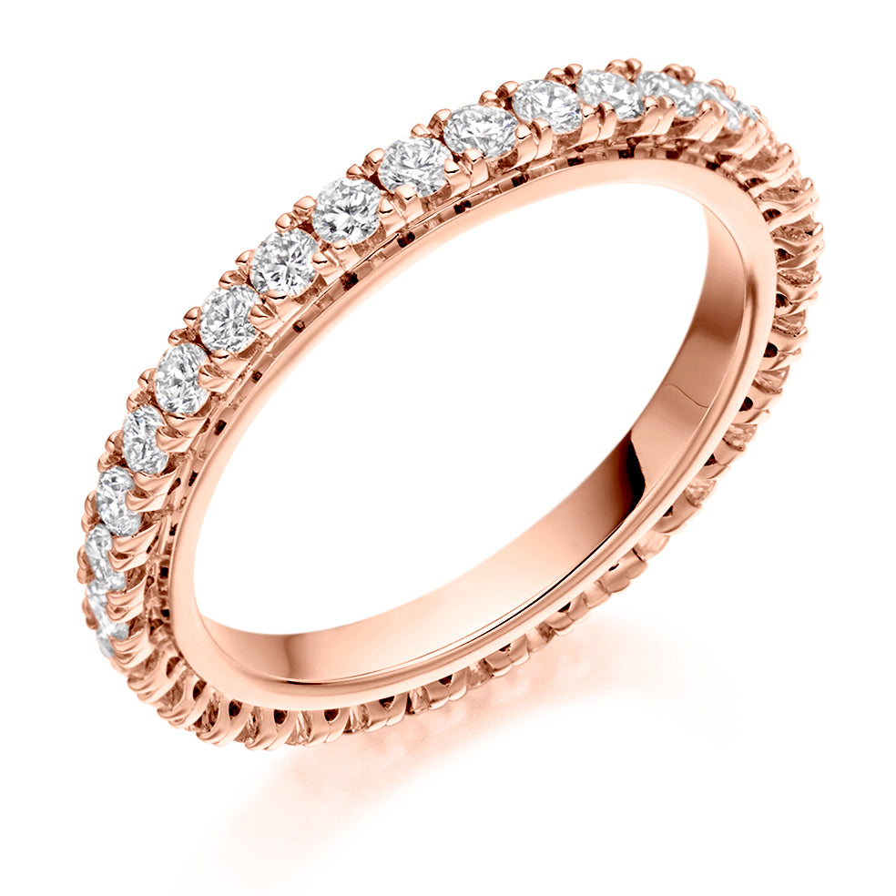 Micro-Claw Diamond Full Eternity Ring D, 1.0ct in Rose Gold
