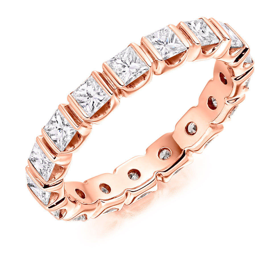 Bar-Set Full Eternity Ring, 1.8ct total (FET2497) in Rose Gold