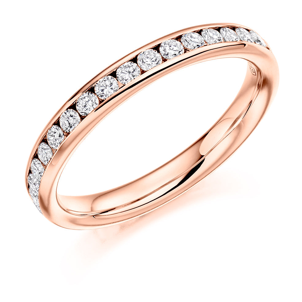 Channel-Set Diamond Full Eternity Ring C, 0.75ct in Rose Gold