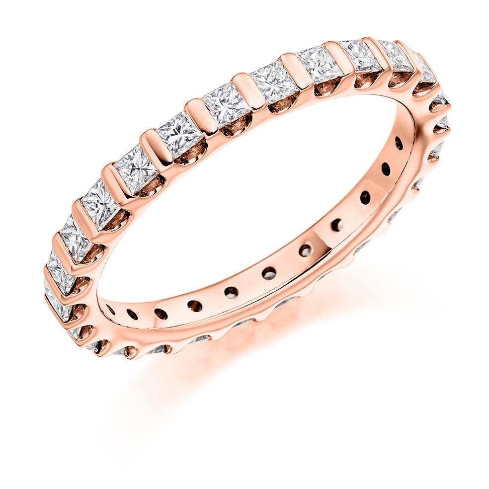 Bar-Set Full Eternity Ring, 1.0ct total (FET2801) in Rose Gold