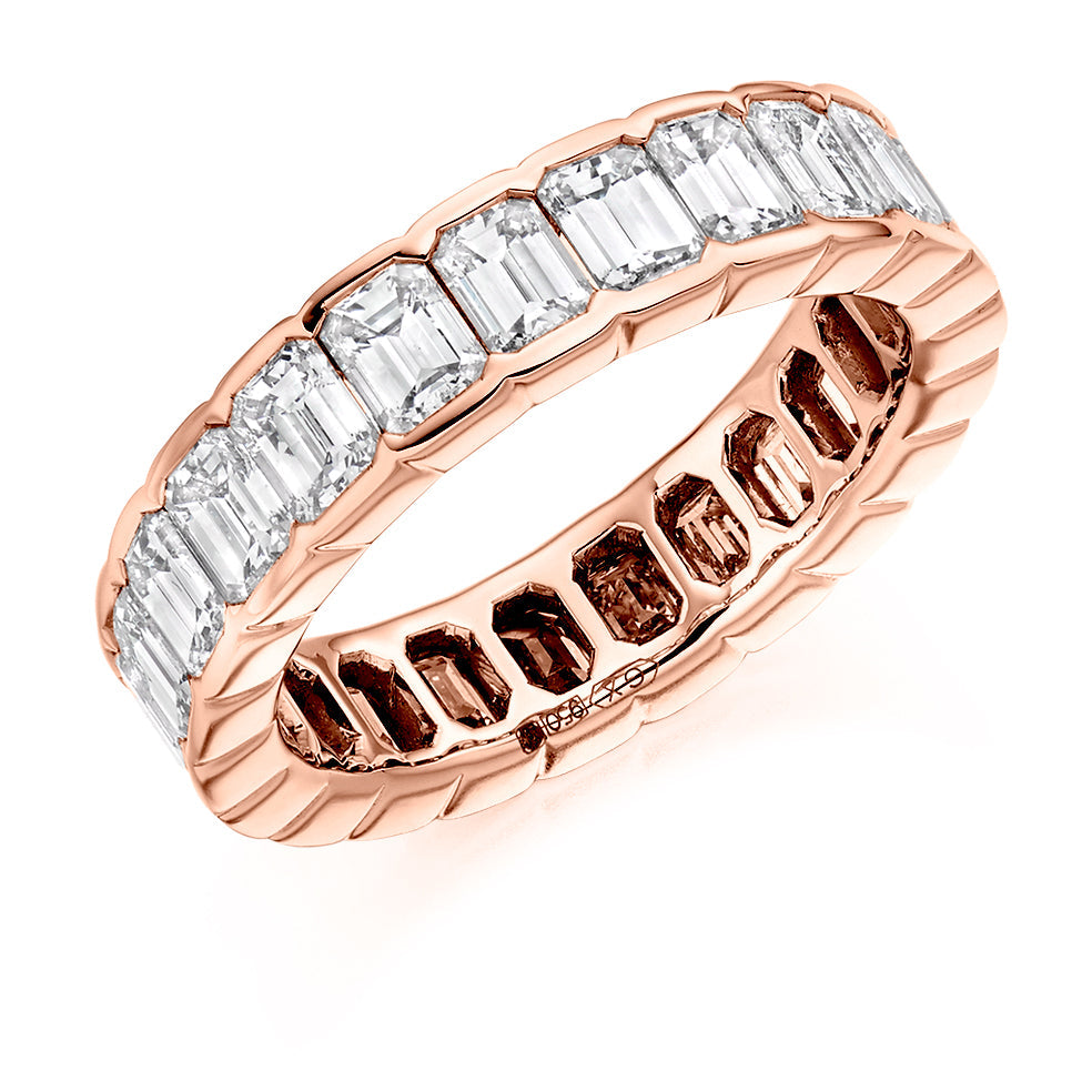 Rubover Diamond Full Eternity Ring, 4.5ct in Rose Gold