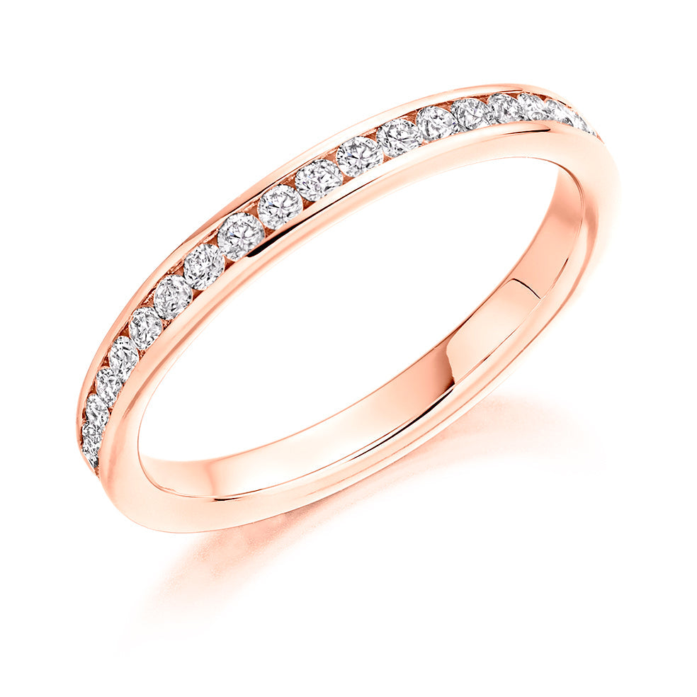 Channel-Set Diamond Full Eternity Ring B, 0.75ct in Rose Gold